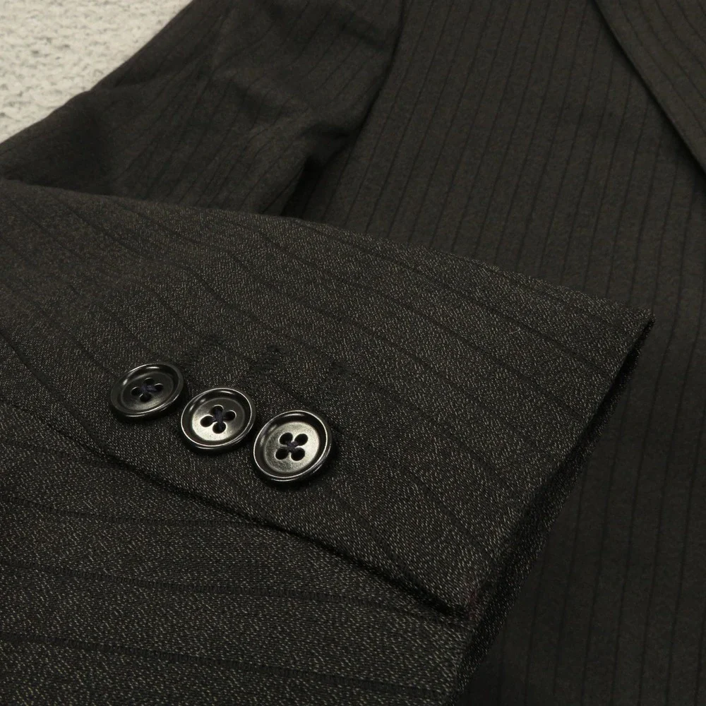 Lubiam Blazer 44R Wool Polyamide Black 3/2 Roll Pinstripe Jacket LBM 1911 Italy